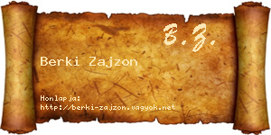 Berki Zajzon névjegykártya